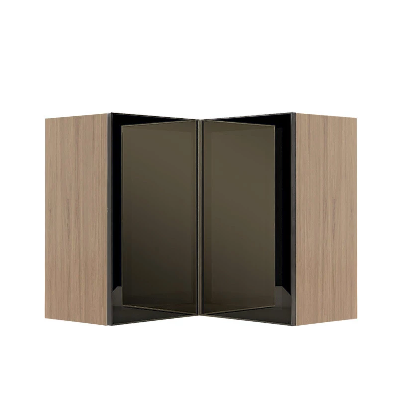 Módulo Armário Aéreo Canto L 68x76x34cm Vidro Reflecta 100% MDF Cozinha Provence Robel Hanover