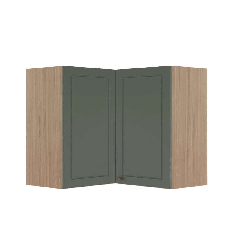 Módulo Armário Aéreo Canto L 68x76x34cm 100% MDF Cozinha Provence Robel Hanover/Salvia Matte