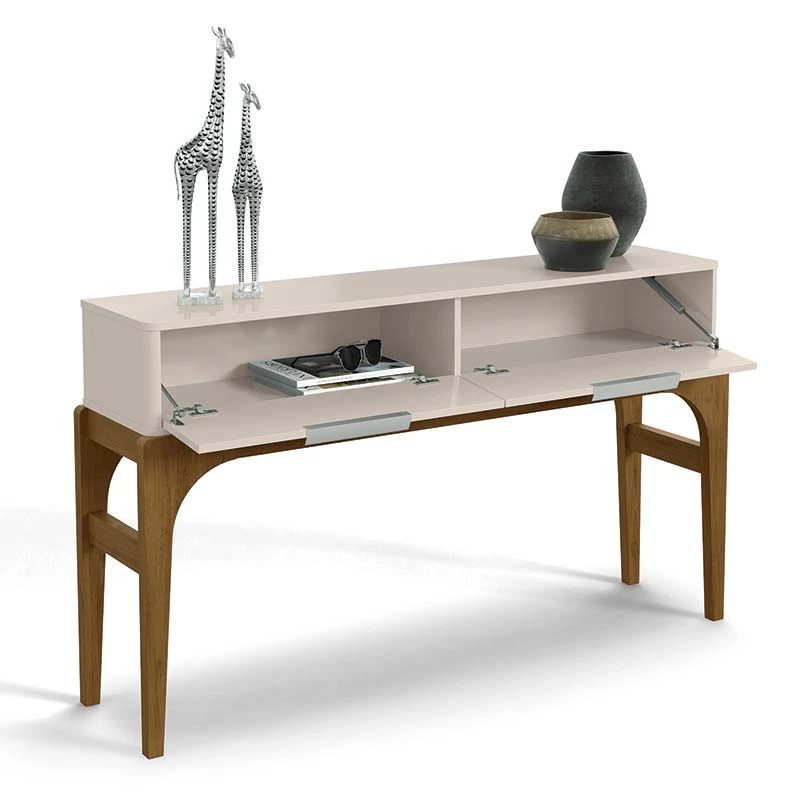 Aparador Para Sala de Jantar 139cm Amalfi Lukaliam Off White/Canela