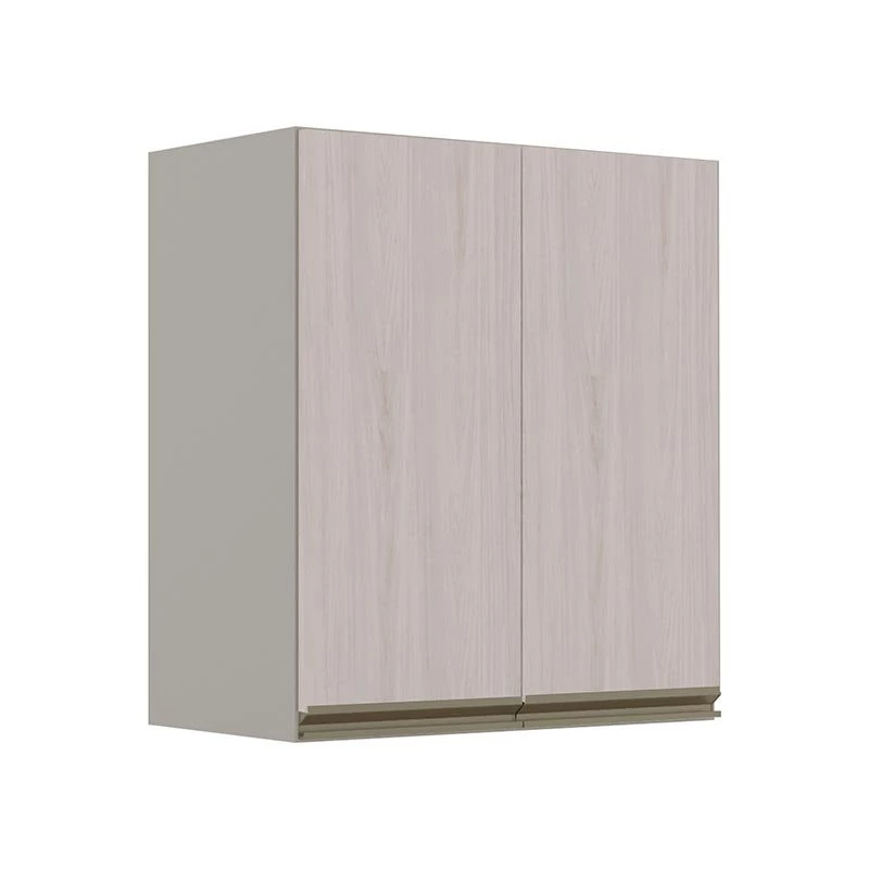 Módulo Armário Aéreo 68x60 2 Portas 100% MDF Cozinha Modulada Gold Robel Fendi/Aspen