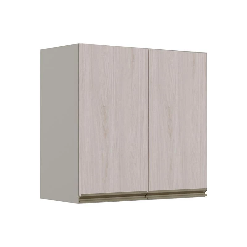 Módulo Armário Aéreo 68x70 2 Portas 100% MDF Cozinha Modulada Gold Robel Fendi/Aspen