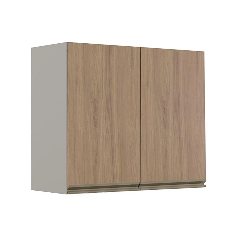 Módulo Armário Aéreo 68x80 2 Portas 100% MDF Cozinha Modulada Gold Robel Fendi/Hanover
