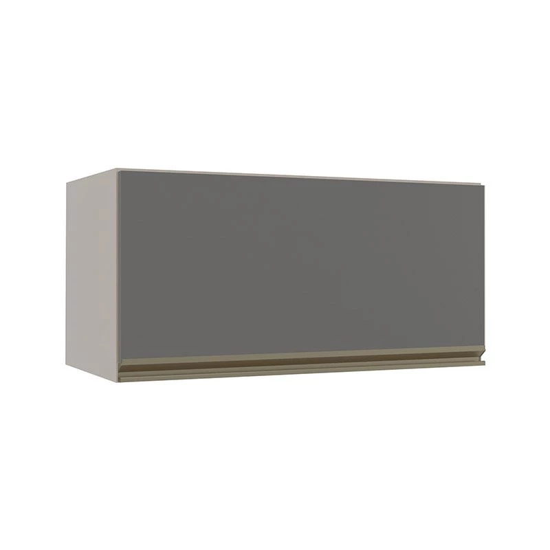 Módulo Armário Aéreo 70cm Porta Basculante 100% MDF Cozinha Modulada Gold Robel Fendi/Cinza