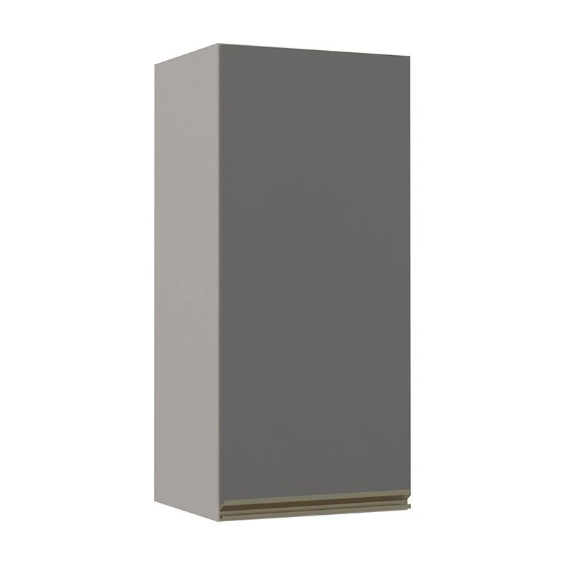 Módulo Armário Aéreo 88x40 1 Porta 100% MDF Cozinha Modulada Gold Robel Fendi/Cinza