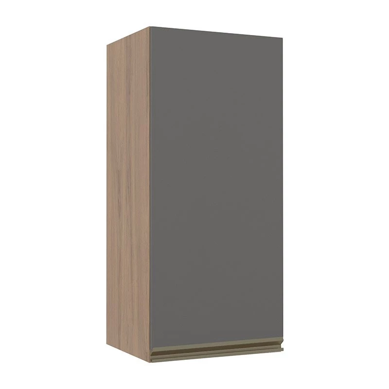 Módulo Armário Aéreo 88x40 1 Porta 100% MDF Cozinha Modulada Gold Robel Hanover/Cinza
