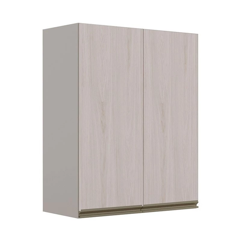 Módulo Armário Aéreo 88x70 2 Portas 100% MDF Cozinha Modulada Gold Robel Fendi/Aspen