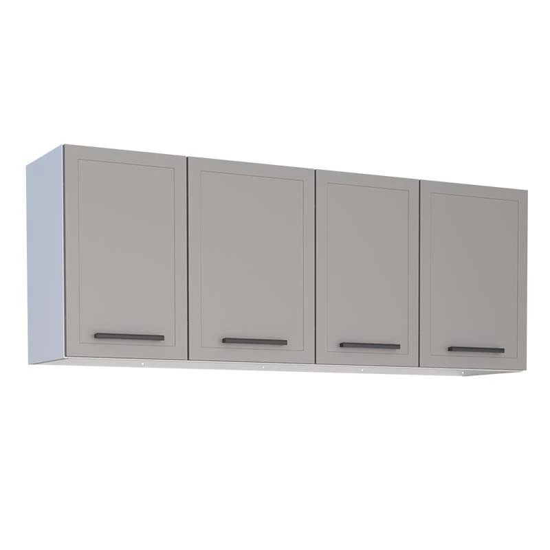 Armário Aéreo de Cozinha Aço 4 Portas Juno/Apolo 150 Cozimax Cinza Argila