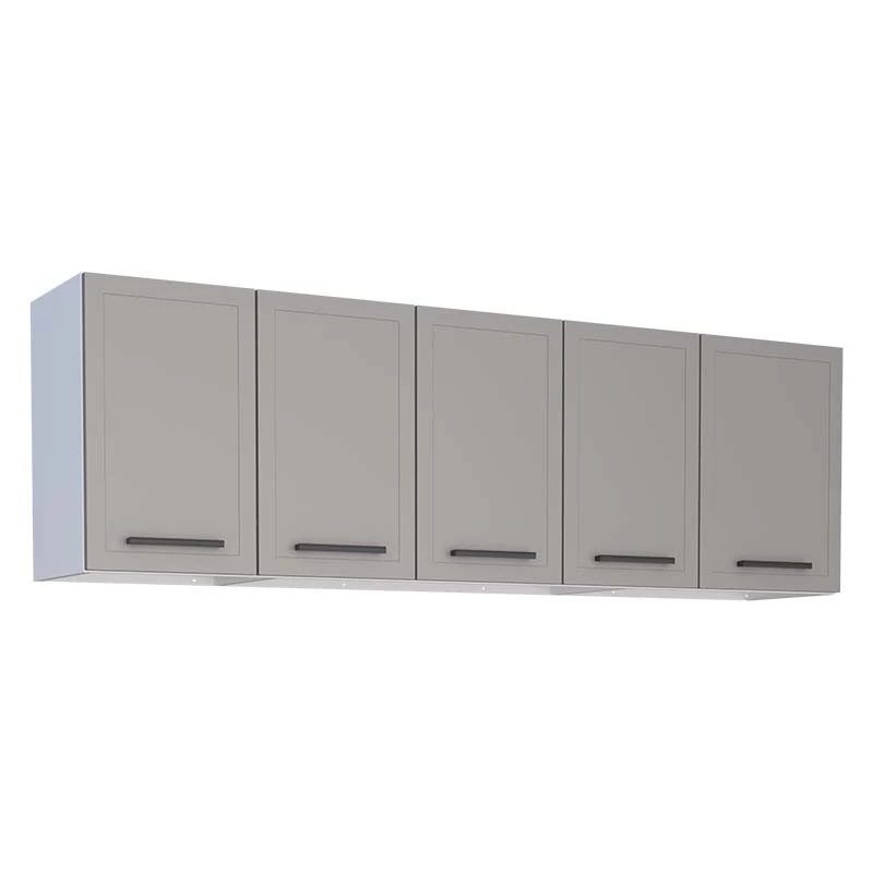 Armário Aéreo de Cozinha Aço 5 Portas Juno/Apolo 180 Cozimax Cinza Argila