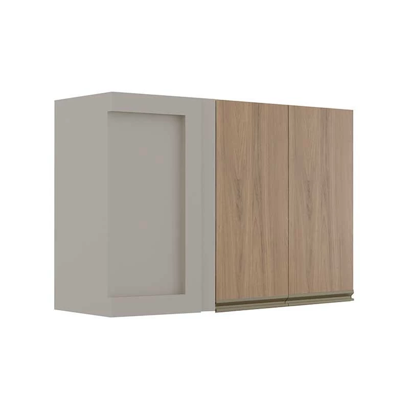 Módulo Armário Aéreo 68x100 Canto Reto Direito 100% MDF Cozinha Modulada Gold Robel Fendi/Hanover