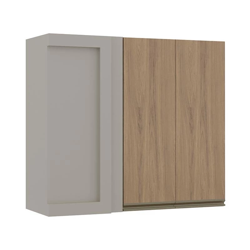 Módulo Armário Aéreo 88x100 Canto Reto Direito 100% MDF Cozinha Modulada Gold Robel Fendi/Hanover
