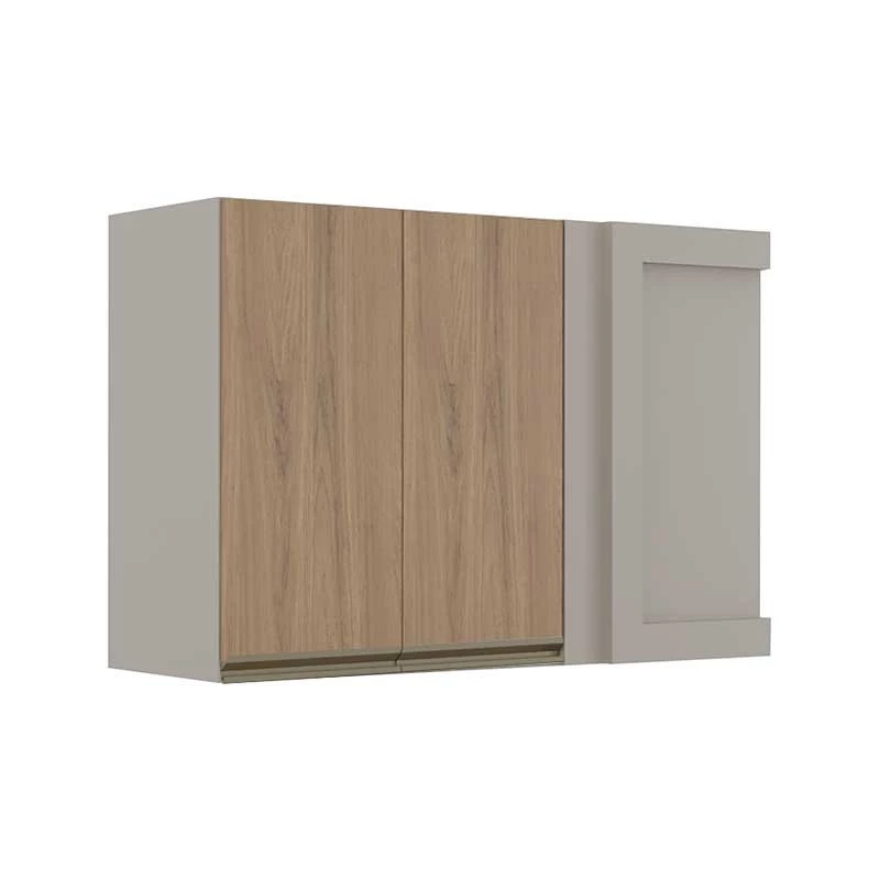 Módulo Armário Aéreo 68x100 Canto Reto Esquerdo 100% MDF Cozinha Modulada Gold Robel Fendi/Hanover