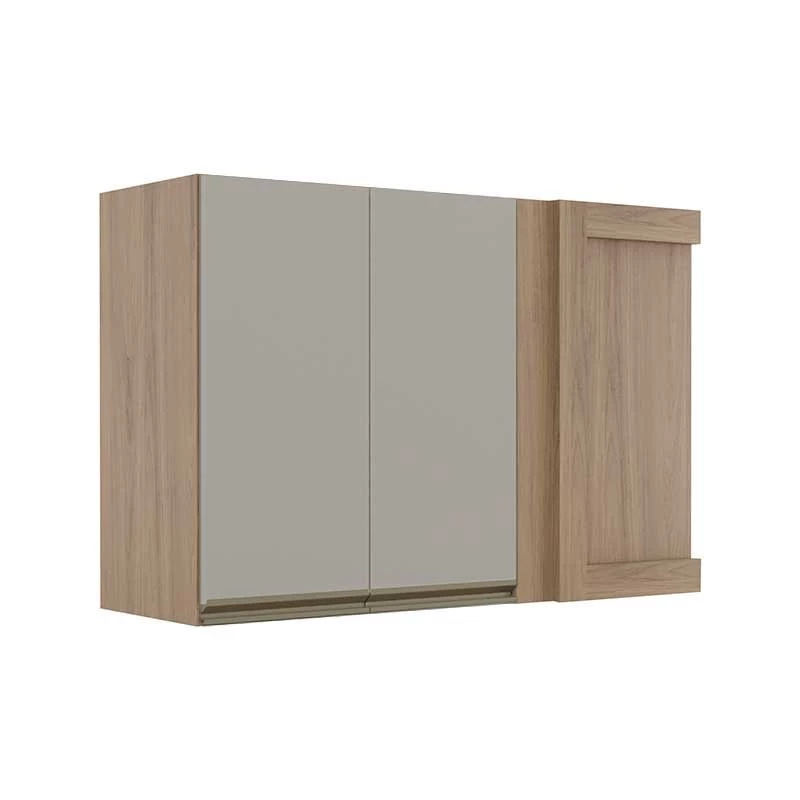 Módulo Armário Aéreo 68x100 Canto Reto Esquerdo 100% MDF Cozinha Modulada Gold Robel Hanover/Fendi
