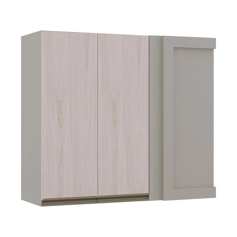 Módulo Armário Aéreo 88x100 Canto Reto Esquerdo 100% MDF Cozinha Modulada Gold Robel Fendi/Aspen