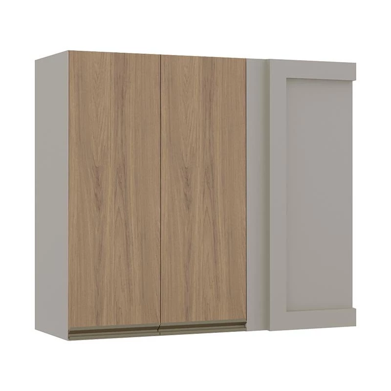 Módulo Armário Aéreo 88x100 Canto Reto Esquerdo 100% MDF Cozinha Modulada Gold Robel Fendi/Hanover