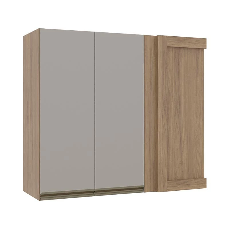 Módulo Armário Aéreo 88x100 Canto Reto Esquerdo 100% MDF Cozinha Modulada Gold Robel Hanover/Fendi