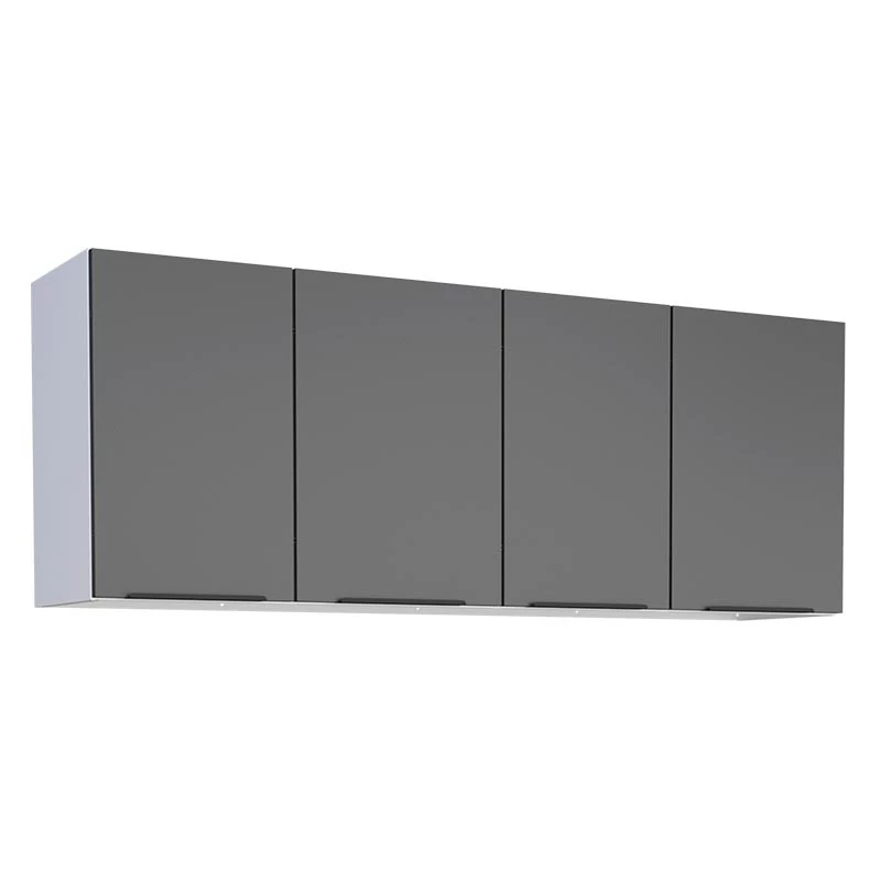 Armário Aéreo de Cozinha Aço 4 Portas Júpiter 150 Cozimax Preto