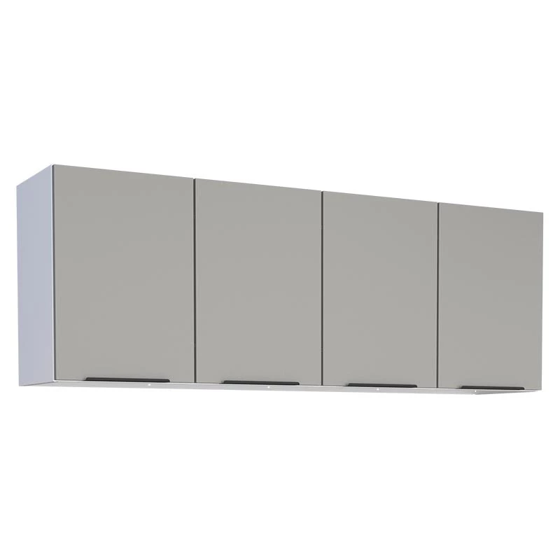 Armário Aéreo de Cozinha Aço 4 Portas Júpiter 160 Cozimax Cinza Argila
