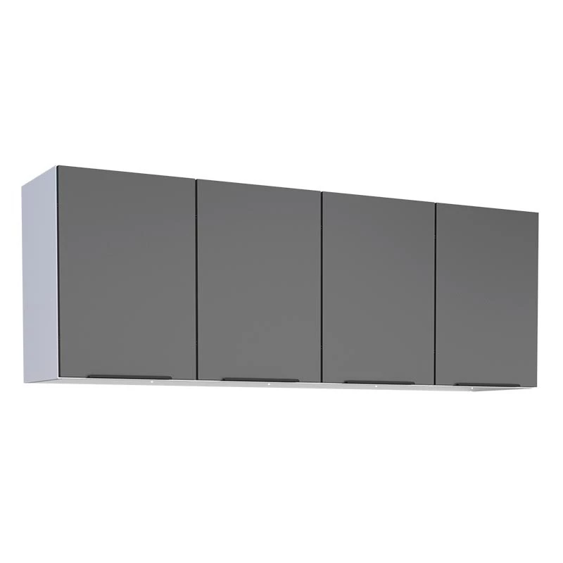Armário Aéreo de Cozinha Aço 4 Portas Júpiter 160 Cozimax Preto