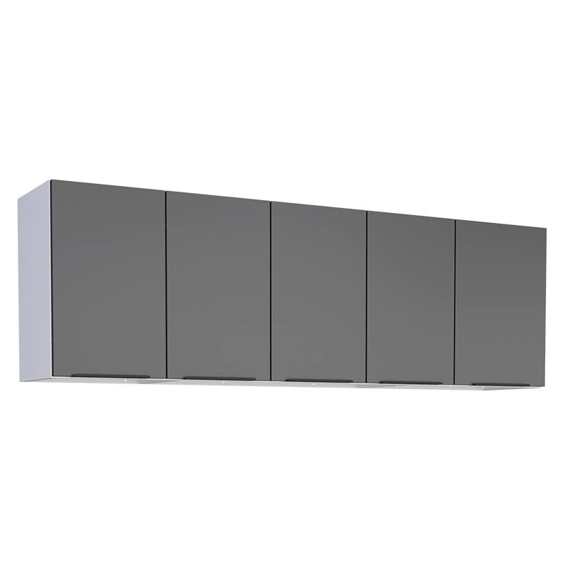 Armário Aéreo de Cozinha Aço 5 Portas Júpiter 180 Cozimax Preto