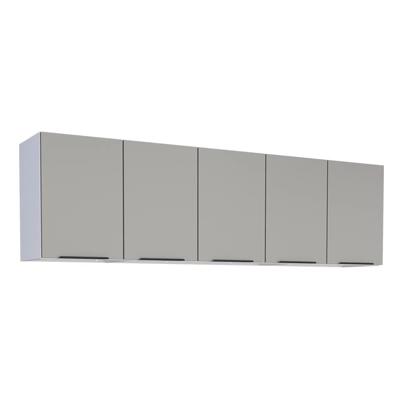 Armário Aéreo de Cozinha Aço 5 Portas Júpiter 200 Cozimax Cinza Argila