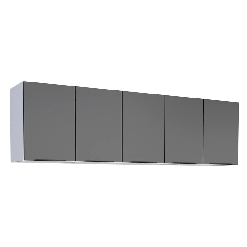 Armário Aéreo de Cozinha Aço 5 Portas Júpiter 200 Cozimax Preto