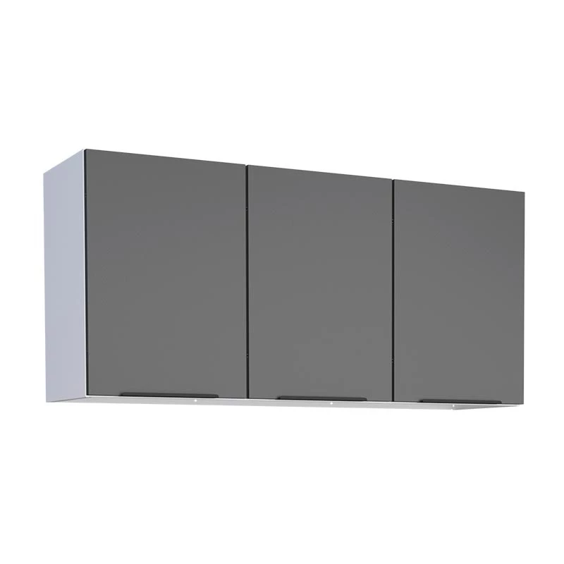 Armário Aéreo de Cozinha Aço 3 Portas Júpiter 120 Cozimax Preto
