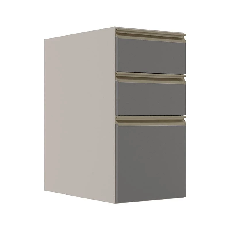 Módulo Balcão 35cm 3 Gavetas 100% MDF Cozinha Modulada Gold Robel Fendi/Cinza