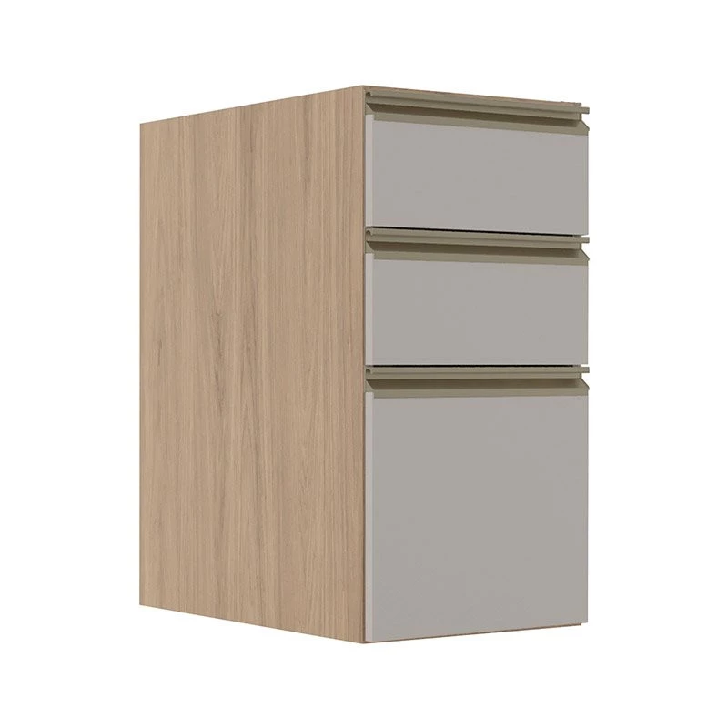 Módulo Balcão 35cm 3 Gavetas 100% MDF Cozinha Modulada Gold Robel Hanover/Fendi