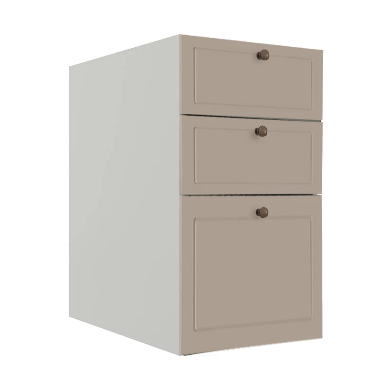 Módulo Balcao 40cm 3 Gavetas 100% MDF Cozinha Modulada Provence Robel Branco/Fendi Matte