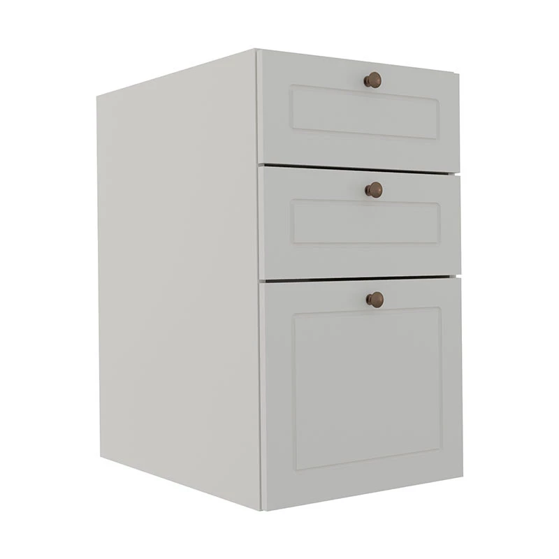 Módulo Balcao 40cm 3 Gavetas 100% MDF Cozinha Modulada Provence Robel Branco/Branco Matte