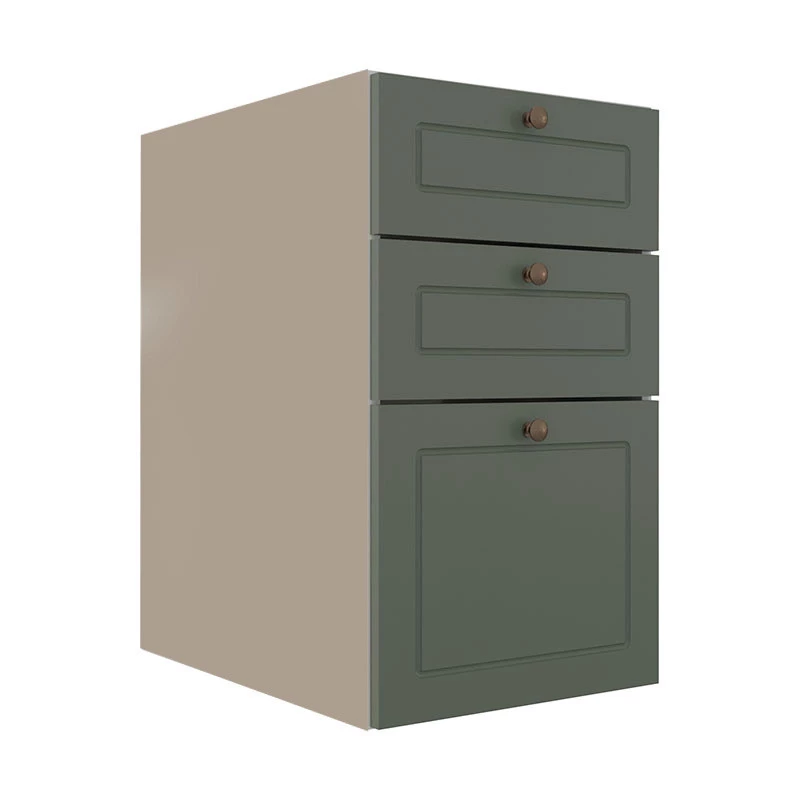 Módulo Balcao 40cm 3 Gavetas 100% MDF Cozinha Modulada Provence Robel Fendi/Salvia Matte