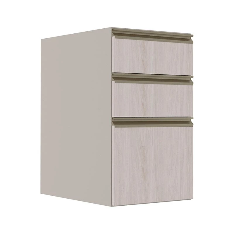 Módulo Balcão 40cm 3 Gavetas 100% MDF Cozinha Modulada Gold Robel Fendi/Aspen