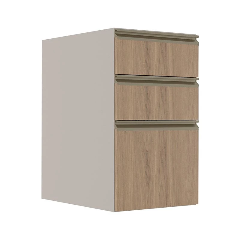 Módulo Balcão 40cm 3 Gavetas 100% MDF Cozinha Modulada Gold Robel Fendi/Hanover