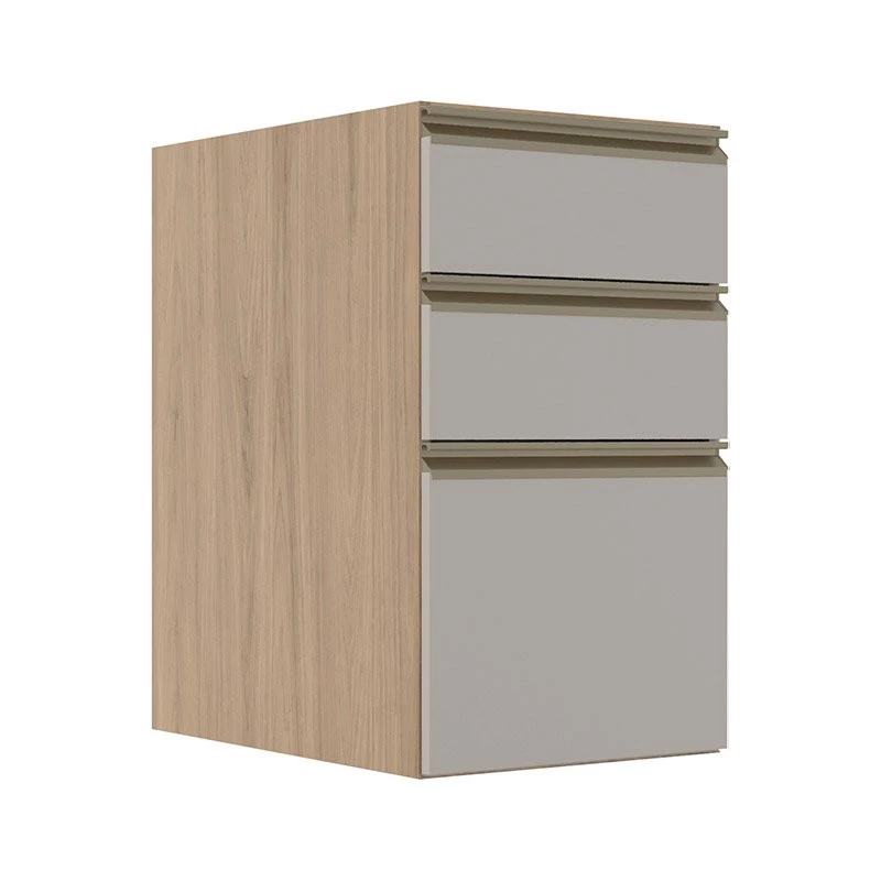 Módulo Balcão 40cm 3 Gavetas 100% MDF Cozinha Modulada Gold Robel Hanover/Fendi