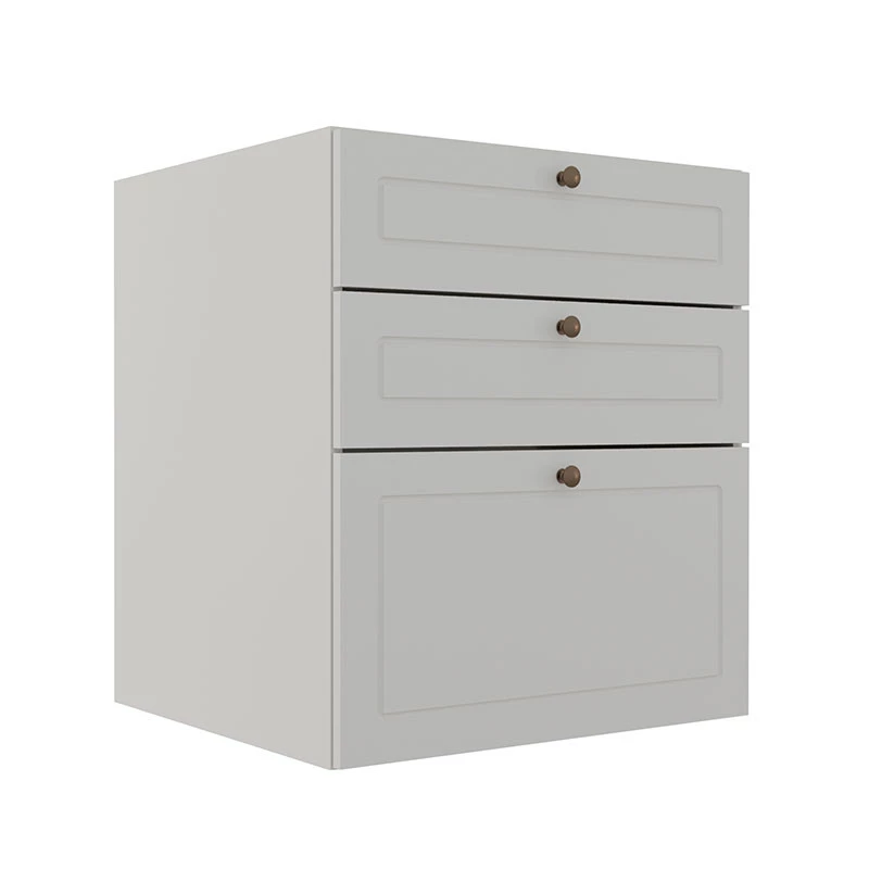 Módulo Balcao 60cm 3 Gavetas 100% MDF Cozinha Modulada Provence Robel Branco/Branco Matte