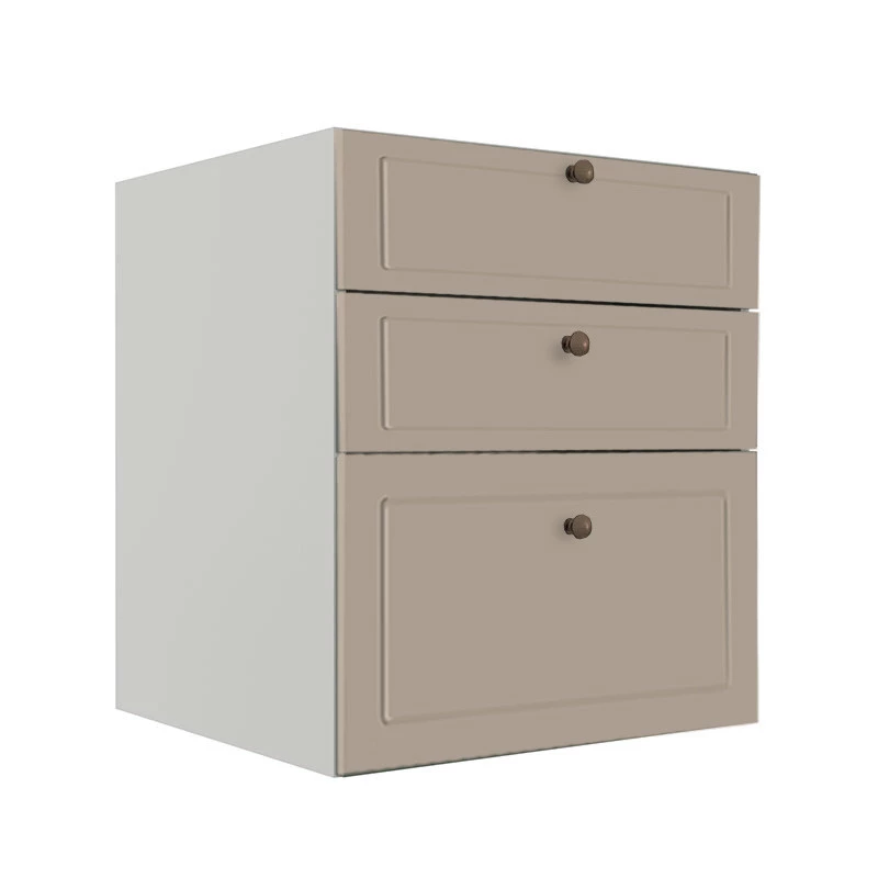 Módulo Balcao 60cm 3 Gavetas 100% MDF Cozinha Modulada Provence Robel Branco/Fendi Matte