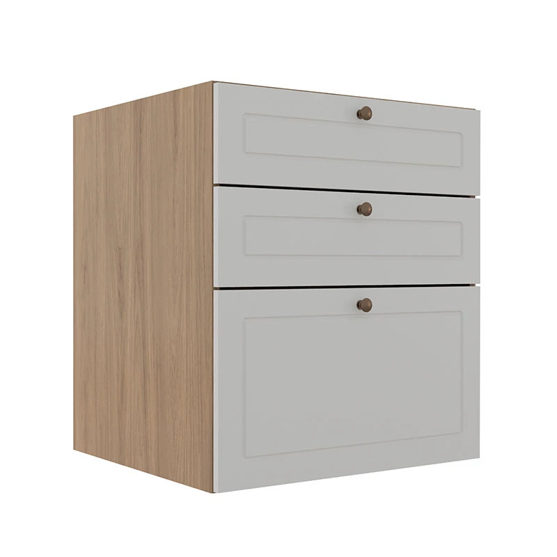 Módulo Balcao 60cm 3 Gavetas 100% MDF Cozinha Modulada Provence Robel Hanover/Branco Matte