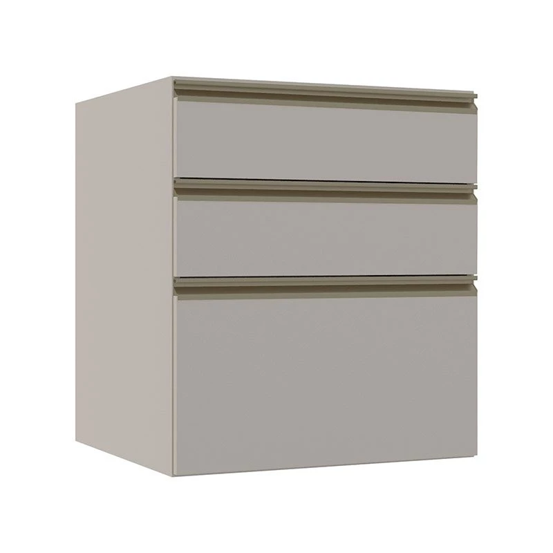 Módulo Balcão 60cm 3 Gavetas 100% MDF Cozinha Modulada Gold Robel Fendi/Fendi