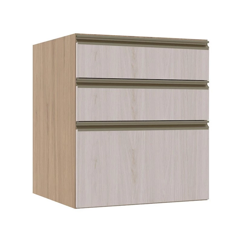 Módulo Balcão 60cm 3 Gavetas 100% MDF Cozinha Modulada Gold Robel Hanover/Aspen