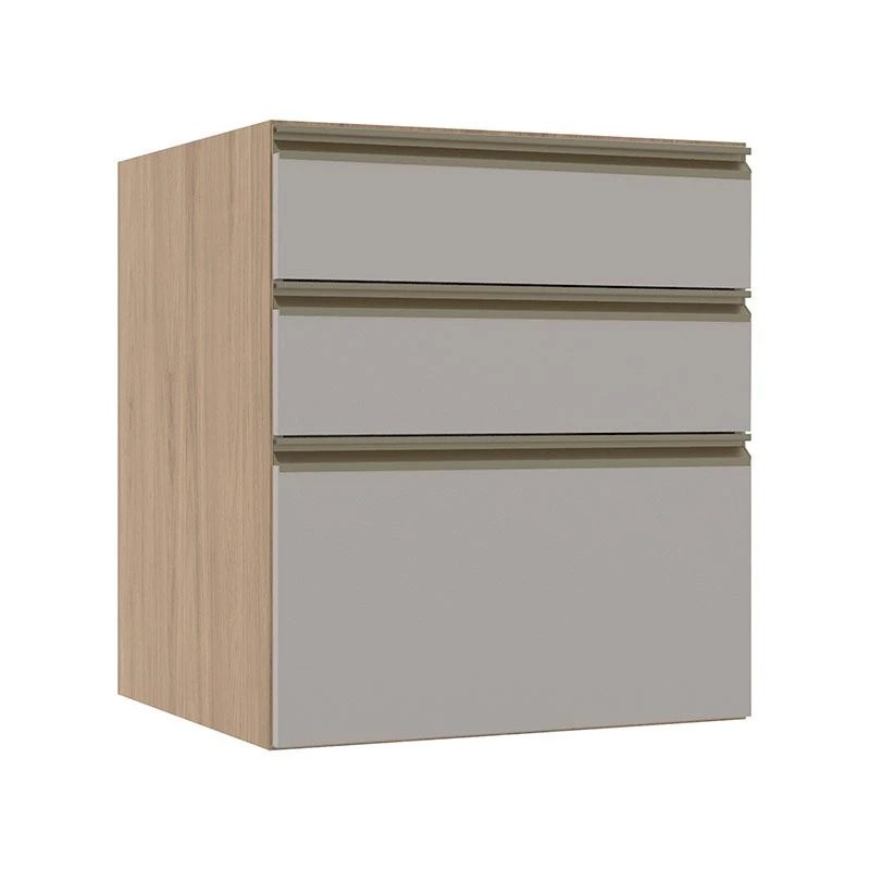 Módulo Balcão 60cm 3 Gavetas 100% MDF Cozinha Modulada Gold Robel Hanover/Fendi