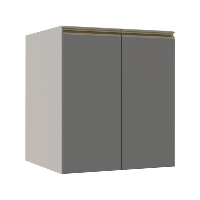Módulo Balcão 60cm 2 Portas 100% MDF Cozinha Modulada Gold Robel Fendi/Cinza
