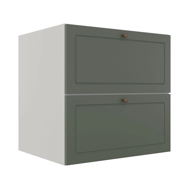 Módulo Balcao 70cm 1 Gaveta 1 Porta Basculante 100% MDF Cozinha Provence Robel Branco/Salvia Matte