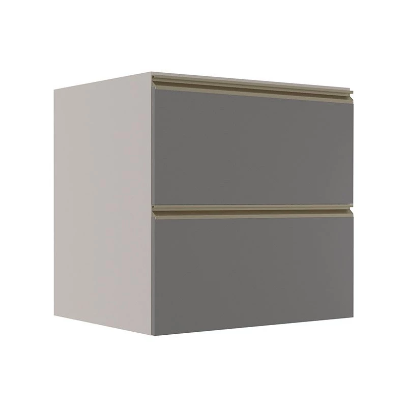 Módulo Balcão 70cm 1 Gaveta 1 Porta Basculante 100% MDF Cozinha Modulada Gold Robel Fendi/Cinza