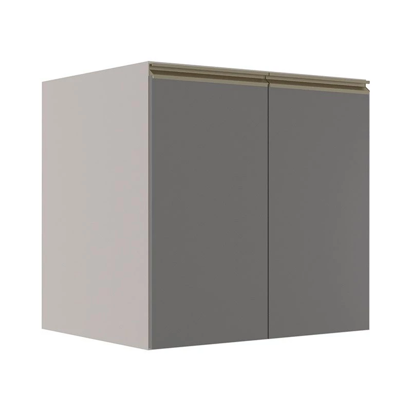 Módulo Balcão 70cm 2 Portas 100% MDF Cozinha Modulada Gold Robel Fendi/Cinza
