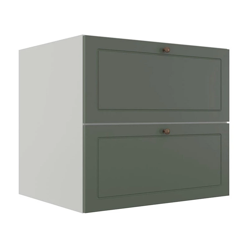 Módulo Balcao 80cm 1 Gaveta 1 Porta Basculante 100% MDF Cozinha Provence Robel Branco/Salvia Matte