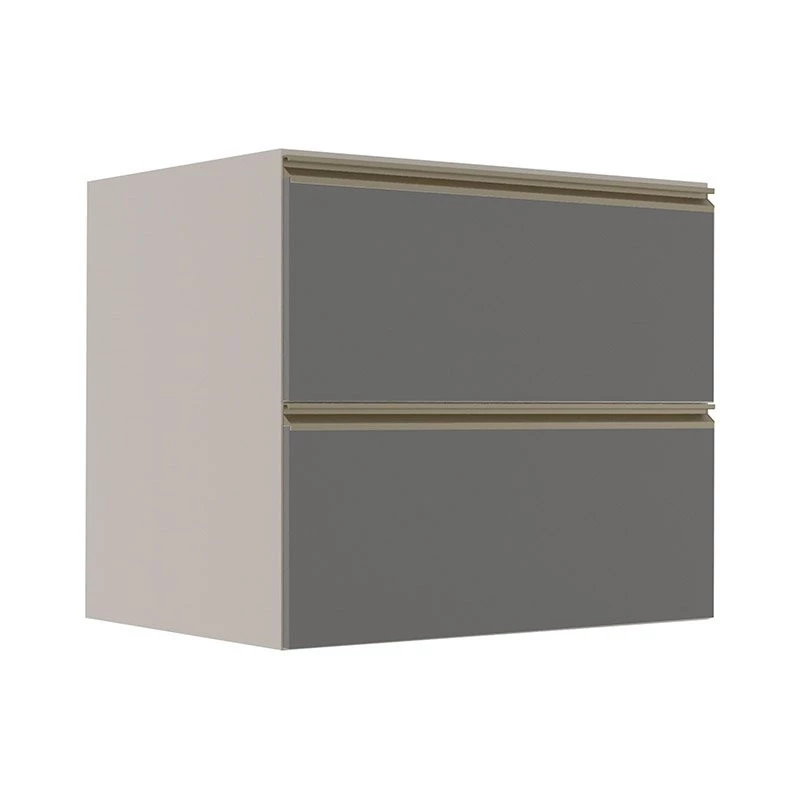 Módulo Balcão 80cm 1 Gaveta 1 Porta Basculante 100% MDF Cozinha Modulada Gold Robel Fendi/Cinza
