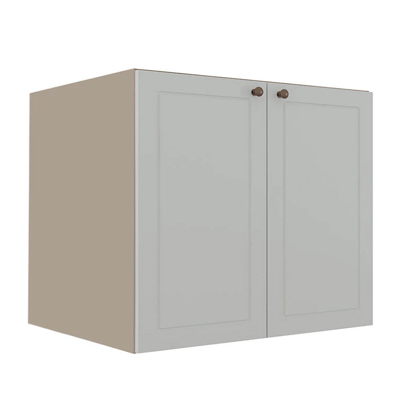 Módulo Balcao 80cm 2 Portas 100% MDF Cozinha Modulada Provence Robel Fendi/Branco Matte
