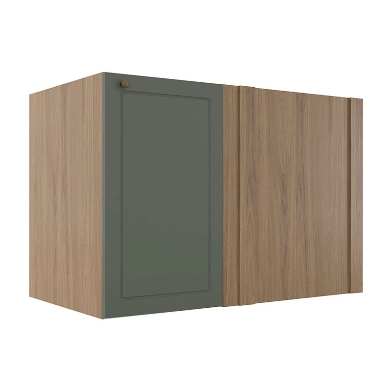 Módulo Balcao de Canto Reto 100cm Direito/Esquerdo 100% MDF Cozinha Provence Robel Hanover/Salvia Matte