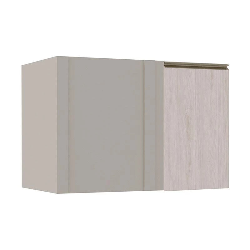 Módulo Balcao De Canto Reto 100cm Direito 100% MDF Cozinha Modulada Gold Robel Fendi/Aspen