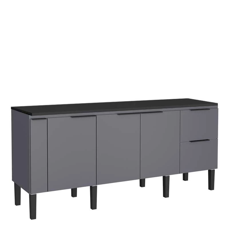Balcão Buffet Cozinha Sala de Jantar com Tampo 200cm Cisne Cozimax Cinza
